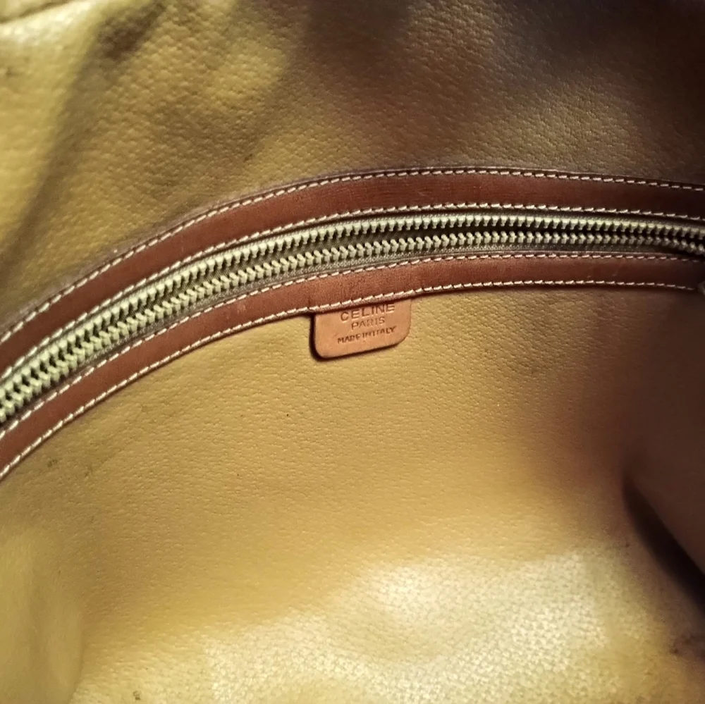 Vintage Celine Leather Macadam Boston Bag